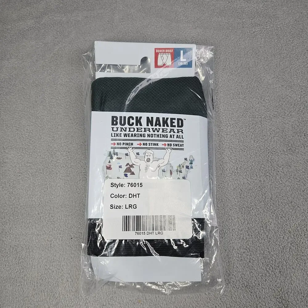 Duluth Buck Naked Men's Size‎ L Boxer Briefs Performance Style 76015 Dark Gray